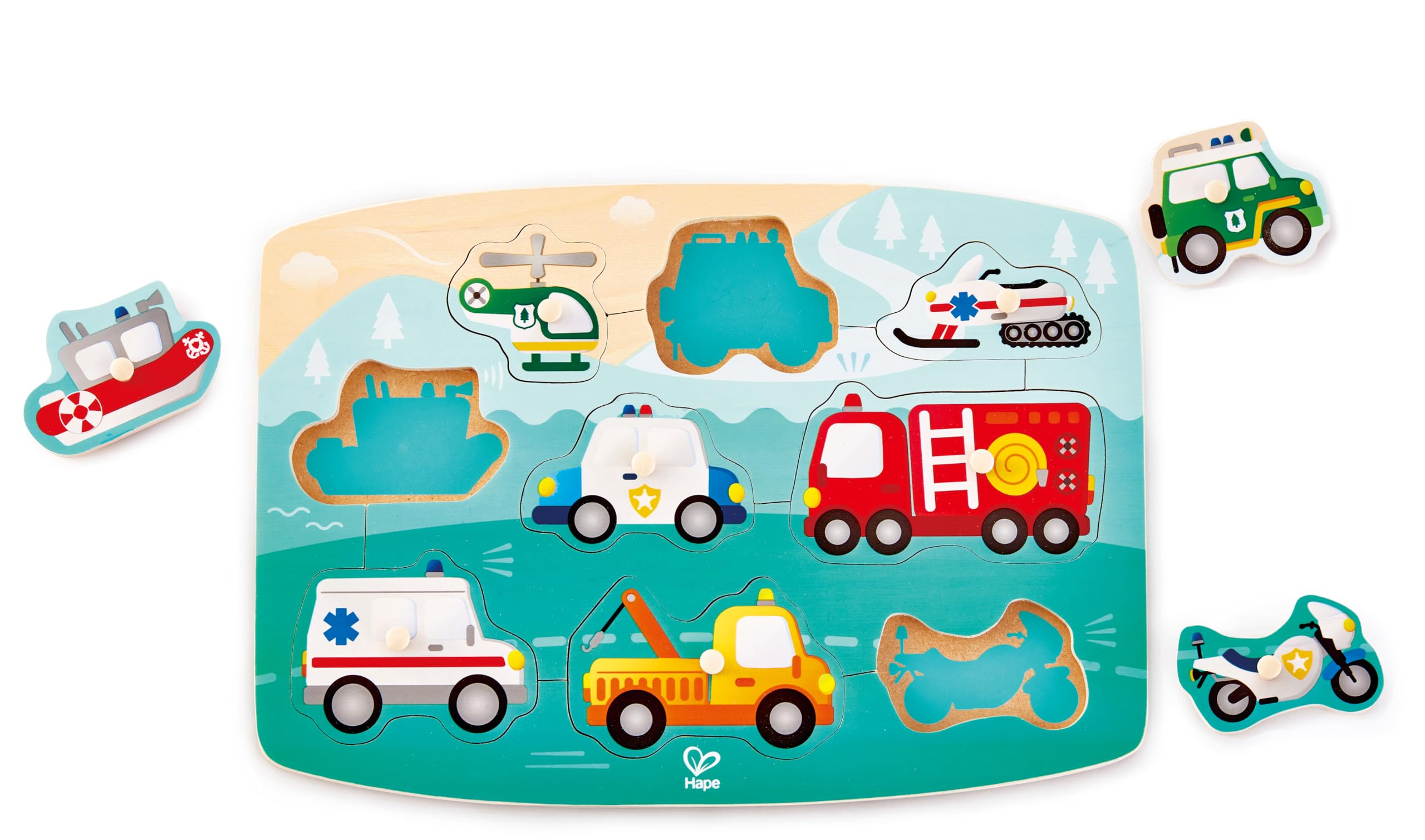 Amazon | Hape(ハペ) 緊急車両 対象年齢2才以上 E1406 | はめこみ・形